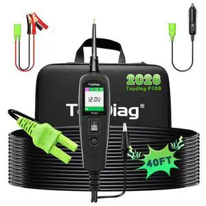 P100 Automotive Power Circuit Probe Tester, 12 24V Electrical Short/Open Breaker Finder, AC DC Diode Resistance Relay Tester, Continuity Test Digital Multimeter/Ohmmeters, 20 + 20FT Cable P100 Automotive Power Circuit Probe Tester, 12 24V Electrical Short/Open Breaker Finder, AC DC Diode Resistance Relay Tester, Continuity Test Digital Multimeter/Ohmmeters, 20 + 20FT Cable