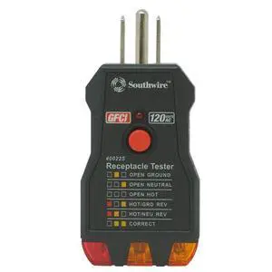 GFCI Receptacle Tester - Push-Button Outlet Tester for Fast & Accurate Wiring Checks - Compact & Durable Housing - 7 Test Functions GFCI Receptacle Tester - Push-Button Outlet Tester for Fast & Accurate Wiring Checks - Compact & Durable Housing - 7 Test Functions