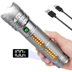 Rechargeable Flashlights High Lumens, Super Bright Tactical Flashlight 5 Modes, USB-C Charging Battery Powered Led Lights, Heavy Duty Flash Light for Camping,Car,Home,Emergency Rechargeable Flashlights High Lumens, Super Bright Tactical Flashlight 5 Modes, USB-C Charging Battery Powered Led Lights, Heavy Duty Flash Light for Camping,Car,Home,Emergency