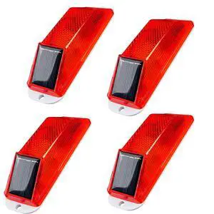 Solar Strobe Warning Lights, IP54 Waterproof, Red, 4 Pack Solar Strobe Warning Lights, IP54 Waterproof, Red, 4 Pack