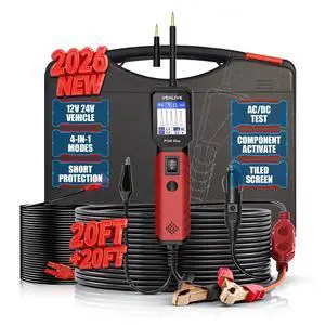 P100 Plus Automotive Power Circuit Probe Tester,12V 24V Car Automotive Diagnostic Test Tool, Digital Volt Ohm Meter W/Overload Protection, Circuit Fault Finder w/ 40FT Cable & Angled Screen P100 Plus Automotive Power Circuit Probe Tester,12V 24V Car Automotive Diagnostic Test Tool, Digital Volt Ohm Meter W/Overload Protection, Circuit Fault Finder w/ 40FT Cable & Angled Screen