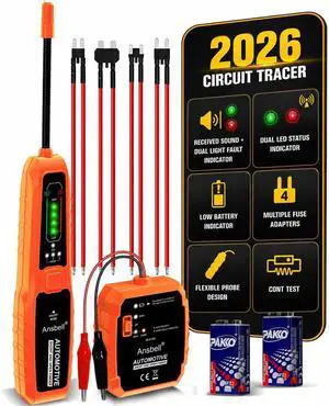 Automotive Circuit Tracer & Short Open Finder, DC 6-42V Professional Electrical Wire Tracer with Tone Generator, Diagnostic Tool for Cars, Trucks, DIY Repair Automotive Circuit Tracer & Short Open Finder, DC 6-42V Professional Electrical Wire Tracer with Tone Generator, Diagnostic Tool for Cars, Trucks, DIY Repair