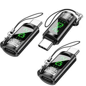 240W USB C Adapter Power Meter Tester, 3 Pack Voltage Current Power LED Digital Display, 80 Gbps Type C Male to Female Extension Connector for iPhone 15/16/17, MacBook, iPad & More USB C Devices 240W USB C Adapter Power Meter Tester, 3 Pack Voltage Current Power LED Digital Display, 80 Gbps Type C Male to Female Extension Connector for iPhone 15/16/17, MacBook, iPad & More USB C Devices