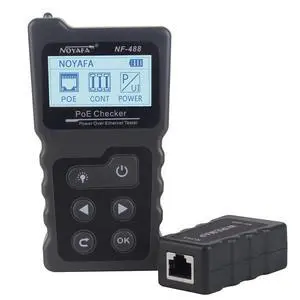 NF-488 POE Cable Tester for Power Over Ethernet, Network Cable Continuity Checking, Switch Loop-Back POE Detector NF-488 POE Cable Tester for Power Over Ethernet, Network Cable Continuity Checking, Switch Loop-Back POE Detector