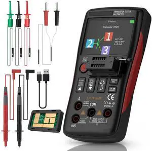 Multimeter With Transistor Tester, 25000 Counts TRMS, Recording and Monitoring Data Mode, Resistance, Capacitance, Diode, Frequency, NCV, Current Voltage Tester Multimeter With Transistor Tester, 25000 Counts TRMS, Recording and Monitoring Data Mode, Resistance, Capacitance, Diode, Frequency, NCV, Current Voltage Tester