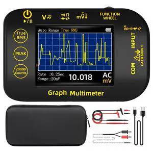 20000 Counts Digital Multimeter Date Recorder, 1uV/1000V Photovoltaic/Miners Voltmeter Tester, TRMS with Rechargeable, Measures Capacitance Diode MAX/MIN/PEAK Voltage Temperature Ohm Continuity 20000 Counts Digital Multimeter Date Recorder, 1uV/1000V Photovoltaic/Miners Voltmeter Tester, TRMS with Rechargeable, Measures Capacitance Diode MAX/MIN/PEAK Voltage Temperature Ohm Continuity