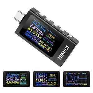 Type-C Tester DC4-30V 0-12A Multifunctional Power Meter with 1.14inch IPS Digital Display Multimeter Voltage Current Detector Support PD, QC, MTK and Other Fast Charging Protocol Detection Type-C Tester DC4-30V 0-12A Multifunctional Power Meter with 1.14inch IPS Digital Display Multimeter Voltage Current Detector Support PD, QC, MTK and Other Fast Charging Protocol Detection