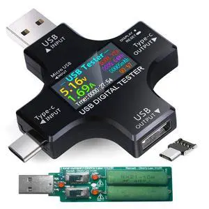 USB C Tester2 in 1 Tester IPS Digital Multimeter(2024),Voltage,Cur,Pwr,Resistance,Elec,Temp,Capacity,Tme,Fast Charging,with 3A Discharge Load Support PD2.0/PD3.0,QC2.0/QC3.0,BC1.2 USB C Tester2 in 1 Tester IPS Digital Multimeter(2024),Voltage,Cur,Pwr,Resistance,Elec,Temp,Capacity,Tme,Fast Charging,with 3A Discharge Load Support PD2.0/PD3.0,QC2.0/QC3.0,BC1.2