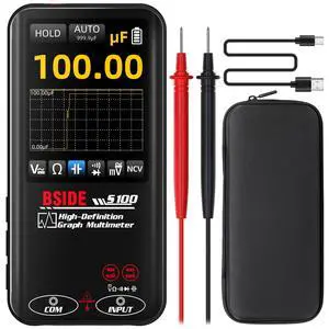 Digital Multimeter Date Monitor, 10000 Counts with Rechargeable, True RMS Pocket Auto-Ranging Color Display Voltmeter, Measures Capacitance Diode Continuity Ohm V-Alert Voltage with Flashlight Digital Multimeter Date Monitor, 10000 Counts with Rechargeable, True RMS Pocket Auto-Ranging Color Display Voltmeter, Measures Capacitance Diode Continuity Ohm V-Alert Voltage with Flashlight