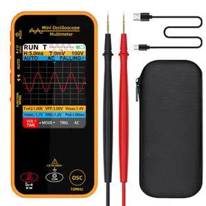 OS1 Digital Oscilloscope Multimeter 10MHz Bandwidth Handheld oscilloscope with 48MSa/s Sampling Rate 3.2 TFT LCD Rechargeable Multimeter Capacitance Diode Ohm Voltage Tester OS1 Digital Oscilloscope Multimeter 10MHz Bandwidth Handheld oscilloscope with 48MSa/s Sampling Rate 3.2 TFT LCD Rechargeable Multimeter Capacitance Diode Ohm Voltage Tester