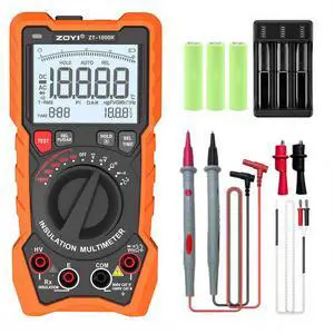 ZT-1000R 2 in 1 Megohmmeter Multimeter, 50V/100V/250V/500V/1000V 5 Gear with DAR&PI, Insulation Resistance up to 20G, 19999 Counts Auto Range T-RMS, V,,C,FREQ,Temp, Diode,Continuity Tester ZT-1000R 2 in 1 Megohmmeter Multimeter, 50V/100V/250V/500V/1000V 5 Gear with DAR&PI, Insulation Resistance up to 20G, 19999 Counts Auto Range T-RMS, V,,C,FREQ,Temp, Diode,Continuity Tester