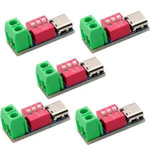 5PCS USB-C PD Trigger Board Module 100W, PD/QC Decoy Fast Charge Power Delivery Trigger Adapter, USB Type-C to 5V/9V/12V/15V/20V Voltage Converter for Charger and Power Testing-Green 5PCS USB-C PD Trigger Board Module 100W, PD/QC Decoy Fast Charge Power Delivery Trigger Adapter, USB Type-C to 5V/9V/12V/15V/20V Voltage Converter for Charger and Power Testing-Green