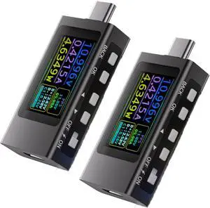 USB C Power Meter Tester,USB C Tester Digital Multimeter with LCD Display,Digital Voltmeter Type C Voltage and Current Tester Fast Charging PD3.1 Protocol Testing,240W/40V/12A Capacity 2PCS USB C Power Meter Tester,USB C Tester Digital Multimeter with LCD Display,Digital Voltmeter Type C Voltage and Current Tester Fast Charging PD3.1 Protocol Testing,240W/40V/12A Capacity 2PCS