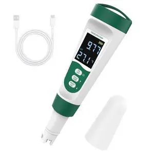 5-in-1 Digital PH Meter, with Voice Function, PH/TDS/EC/Temp/Salt Pool Salt Tester, Waterproof & Rechargeable Pen Meter for Swimming Pools, Fish Tank, Aquariums & Hydroponics 5-in-1 Digital PH Meter, with Voice Function, PH/TDS/EC/Temp/Salt Pool Salt Tester, Waterproof & Rechargeable Pen Meter for Swimming Pools, Fish Tank, Aquariums & Hydroponics