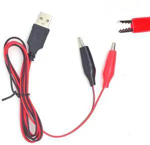 1PCS Alligator Clips with Wires USB,20AWG 1M/3.3FT Alligator Test Clips Clamp to Male Connector Power Supply Adapter USB Test Leads 5V 3A Cable for Multimeter Measure,Electronic Testing 1PCS Alligator Clips with Wires USB,20AWG 1M/3.3FT Alligator Test Clips Clamp to Male Connector Power Supply Adapter USB Test Leads 5V 3A Cable for Multimeter Measure,Electronic Testing