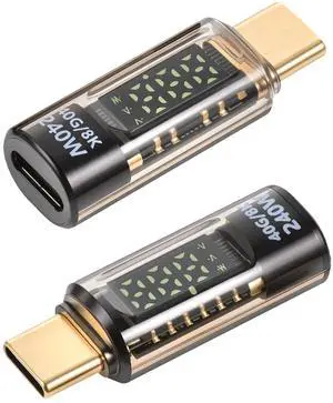 2 Pack 240w USB C Power Meter Tester with Digital Display, Voltage CurrentPower LED Display, PD USB-C Male to Female Connector for USB-C Cables/Devices 2 Pack 240w USB C Power Meter Tester with Digital Display, Voltage CurrentPower LED Display, PD USB-C Male to Female Connector for USB-C Cables/Devices