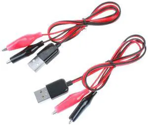 Alligator Clip to USB Male Test Wire Adapter Red Black Wire Alligator Clip Test Cable Length 3.2 feet (Pack of 2) Alligator Clip to USB Male Test Wire Adapter Red Black Wire Alligator Clip Test Cable Length 3.2 feet (Pack of 2)