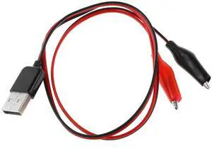 Crocodile Clamps Test Wire 50cm/19.69inch Double Alligator Clips to USB Male Connector Cable Copper Test Lead for Testing Circuit Crocodile Clamps Test Wire 50cm/19.69inch Double Alligator Clips to USB Male Connector Cable Copper Test Lead for Testing Circuit