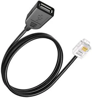 RJ116p4c Male to USB Female, RJ11 to USB Modem Adapter, for Telephone Interface Testing Connectors, Telephone Communication, Fax Machines, Modem Adapters (30cm) RJ116p4c Male to USB Female, RJ11 to USB Modem Adapter, for Telephone Interface Testing Connectors, Telephone Communication, Fax Machines, Modem Adapters (30cm)
