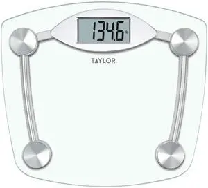 Digital Bathroom Scale, Body Weight Scale, Instant On and Off, 400 lb Capacity, Sturdy Clear Glass with Chrome-Finish Base Digital Bathroom Scale, Body Weight Scale, Instant On and Off, 400 lb Capacity, Sturdy Clear Glass with Chrome-Finish Base