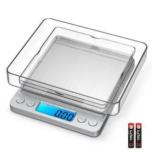 Digital Food Scale 500g/0.01g Gram Scale, Upgraded Mini Pocket Scale with 6 Units, 2 Trays, Auto Off, Tare, PCS for Food, Jewelry, Coin, Coffee (2 AAA Batteries Included) Digital Food Scale 500g/0.01g Gram Scale, Upgraded Mini Pocket Scale with 6 Units, 2 Trays, Auto Off, Tare, PCS for Food, Jewelry, Coin, Coffee (2 AAA Batteries Included)