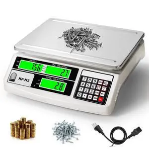 Industrial Counting Scale, 30kg/0.5g Digital Coin Scale for Coin, Parts, High Precision Electronic Gram Scale with RS232 Port for Connecting Computer or Printer,kg/g/lb Switching, LCD Display Industrial Counting Scale, 30kg/0.5g Digital Coin Scale for Coin, Parts, High Precision Electronic Gram Scale with RS232 Port for Connecting Computer or Printer,kg/g/lb Switching, LCD Display