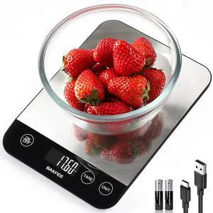 Food Scale, 33lb Kitchen Scale, 1g Precision, USB-C Charging, Black Food Scale, 33lb Kitchen Scale, 1g Precision, USB-C Charging, Black