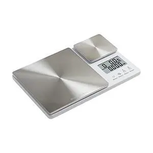 KQ909 Dual Platform Digital Kitchen and Food Scale, 11 Pound Capacity and Precision 16oz Capacity, White with Stainless Steel KQ909 Dual Platform Digital Kitchen and Food Scale, 11 Pound Capacity and Precision 16oz Capacity, White with Stainless Steel