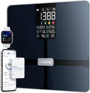Smart Scale with BMI, Body Fat, Muscle Mass, Larger Display, Elis 2X Smart Scale with BMI, Body Fat, Muscle Mass, Larger Display, Elis 2X