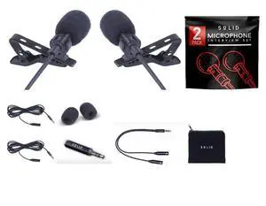 Clip On Lavalier Lapel Microphone 2 Pack Set for iPhone and Android Vlogging, Interview, Selfie Videos Clip On Lavalier Lapel Microphone 2 Pack Set for iPhone and Android Vlogging, Interview, Selfie Videos