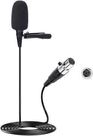 Lavalier Microphone, Cardioid Condenser Clip On Microphone, Lapel Microphone Compatible with Shure Microphone Wireless System, Mini 4 Pin XLR Plug, Ideal for Lectures, Theater, Actors Lavalier Microphone, Cardioid Condenser Clip On Microphone, Lapel Microphone Compatible with Shure Microphone Wireless System, Mini 4 Pin XLR Plug, Ideal for Lectures, Theater, Actors