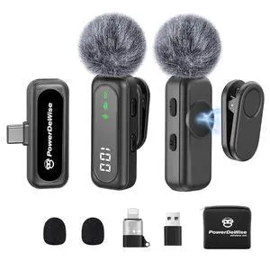 Wireless Lavalier Microphone for iPhone & Android, 2 Pack Mini Mic with USB-C/Lightning/USB-A Receiver, Plug & Play No Bluetooth, AI Noise Cancelling Lapel Mic for TikTok YouTube Vlog Podcast Wireless Lavalier Microphone for iPhone & Android, 2 Pack Mini Mic with USB-C/Lightning/USB-A Receiver, Plug & Play No Bluetooth, AI Noise Cancelling Lapel Mic for TikTok YouTube Vlog Podcast