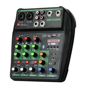 4 Channel Professional mixer audio 99DSP Bluetooth U disk 48V Phantom Power Source USB recording,dj mixer,Suitable for beginners Live streaming (A4-G) 4 Channel Professional mixer audio 99DSP Bluetooth U disk 48V Phantom Power Source USB recording,dj mixer,Suitable for beginners Live streaming (A4-G)