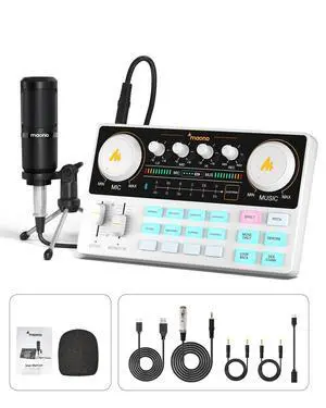 Podcast Equipment Bundle with Audio Mixer & 3.5mm Mic for Streaming Podcast Equipment Bundle with Audio Mixer & 3.5mm Mic for Streaming