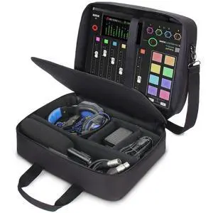 Audio Mixer Case Fits RODECaster Pro II, Pro & Duo, GoXLR, & more Podcast Equipment - Podcast DJ Travel Bag with Customizable Interior, Scratch-Resistant Interior, Shoulder Strap (Black) Audio Mixer Case Fits RODECaster Pro II, Pro & Duo, GoXLR, & more Podcast Equipment - Podcast DJ Travel Bag with Customizable Interior, Scratch-Resistant Interior, Shoulder Strap (Black)