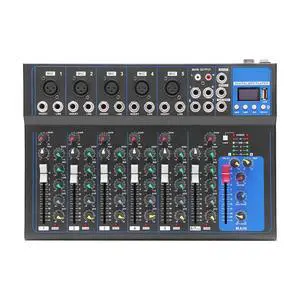 Audio Mixer 7-Channel,DJ Mixer with Bluetooth & 3-Band EQ,Sound Mixer Board with +48V Phantom Power,XLR Inputs,Metal Chassis Digital Mixer for Studio Live Music Karaoke Audio Mixer 7-Channel,DJ Mixer with Bluetooth & 3-Band EQ,Sound Mixer Board with +48V Phantom Power,XLR Inputs,Metal Chassis Digital Mixer for Studio Live Music Karaoke