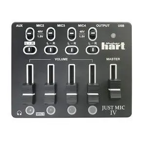 Just Mic 4 mini Microphone Mixer 4 channels/Portable Phantom power/Audio Interface Just Mic 4 mini Microphone Mixer 4 channels/Portable Phantom power/Audio Interface