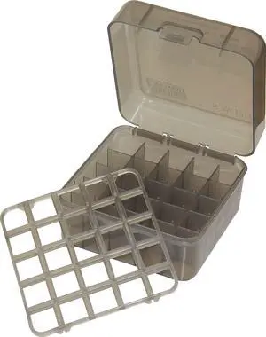 Case-Gard S25D-41 Shotshell Box, 25 Round, Flip Top, Mechanical Hinge, USA Made, Clear Smoke Case-Gard S25D-41 Shotshell Box, 25 Round, Flip Top, Mechanical Hinge, USA Made, Clear Smoke
