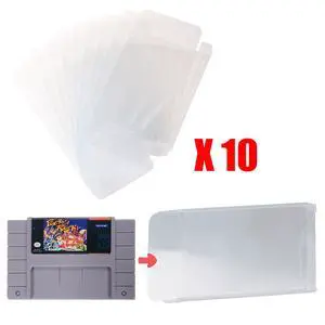 10 Pack Clear Plastic Cartridge Case for SNES - Protective Storage Sleeve for SNES Games, Retro Hard Shell with Dustproof Display Cover 10 Pack Clear Plastic Cartridge Case for SNES - Protective Storage Sleeve for SNES Games, Retro Hard Shell with Dustproof Display Cover