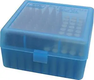 Case-Gard RM-100 Series Medium Rifle Ammo Box, 100 Round, Clear Blue Case-Gard RM-100 Series Medium Rifle Ammo Box, 100 Round, Clear Blue