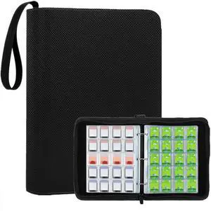 Mini Game Card Binder, 300 Slots Portable Card Holder Organizer, Water-Resistant Faux Leather Zipper Case for Game NFC Tags, SD Memory Cards, PS Vita Cartridges Mini Game Card Binder, 300 Slots Portable Card Holder Organizer, Water-Resistant Faux Leather Zipper Case for Game NFC Tags, SD Memory Cards, PS Vita Cartridges