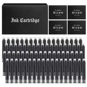 3.4mm Bore Fountain Pen Ink Cartridges, 72 Pack - Black 3.4mm Bore Fountain Pen Ink Cartridges, 72 Pack - Black