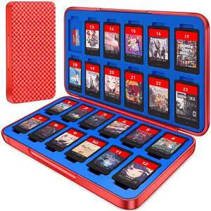 Switch Game Holder Case with 24 Cartridge Slots and 24 Micro SD Card Storage, Slim Portable Game Organizer Traveler Gift Accessories with Magnetic Closure, Protective Hard Shell and Soft Lining Switch Game Holder Case with 24 Cartridge Slots and 24 Micro SD Card Storage, Slim Portable Game Organizer Traveler Gift Accessories with Magnetic Closure, Protective Hard Shell and Soft Lining