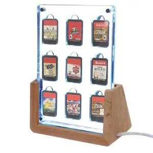 Acrylic Video Game Cards Display Stand,Compatible With Nintendo Switch Game Cards Holder Cartridges,9 Slot Magnetic Storage Case With Lighting Acrylic Video Game Cards Display Stand,Compatible With Nintendo Switch Game Cards Holder Cartridges,9 Slot Magnetic Storage Case With Lighting