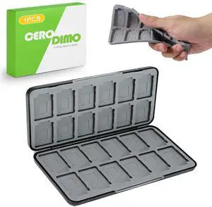 24 Slot Game Card Case Holder Portable Cartridge Storage Box with Micro SD Card Organizer Travel Hard Shell Protective Case Black 24 Slot Game Card Case Holder Portable Cartridge Storage Box with Micro SD Card Organizer Travel Hard Shell Protective Case Black