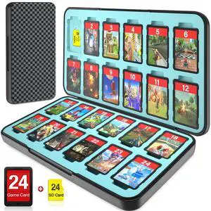 Game Card Case Holder for Nitendo Switch/Switch 2(2025) - Hard Shell Cartridge Case with 24 Game Slots & 24 Micro SD Card Slots, Portable Protective Organizer Traveler, Plain Black Game Card Case Holder for Nitendo Switch/Switch 2(2025) - Hard Shell Cartridge Case with 24 Game Slots & 24 Micro SD Card Slots, Portable Protective Organizer Traveler, Plain Black