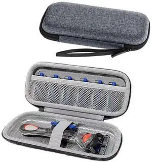 Razor Cover Travel Razor Case, Compatible with Gillette & Harrys, Razor Travel Case Razor Holder For Men Cord Travel Organizer, Zipper Carrying Bag (Grey) Razor Cover Travel Razor Case, Compatible with Gillette & Harrys, Razor Travel Case Razor Holder For Men Cord Travel Organizer, Zipper Carrying Bag (Grey)