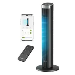 Tower Fan for Bedroom, 23dB, 90°oscillating, Smart Control, Black Tower Fan for Bedroom, 23dB, 90°oscillating, Smart Control, Black