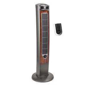 Oscillating Tower Fan with Remote - Quiet Standing Fan for Bedroom, Office, and Home - 3 Speeds - Powerful Cooling Air - T42954 - 42" Tall Gray/Woodgrain Oscillating Tower Fan with Remote - Quiet Standing Fan for Bedroom, Office, and Home - 3 Speeds - Powerful Cooling Air - T42954 - 42" Tall Gray/Woodgrain