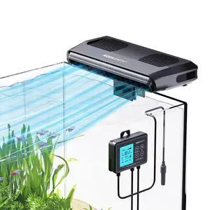 Aquarium Chiller Fan,Fish Tank Cooler with Temperature Control,Minimum Setting 59,Auto Start/Stop,Refrigeration Effect 3-7,3-Speed Modes,for Axolotl Seawater Freshwater Coral Grass Tank Aquarium Chiller Fan,Fish Tank Cooler with Temperature Control,Minimum Setting 59,Auto Start/Stop,Refrigeration Effect 3-7,3-Speed Modes,for Axolotl Seawater Freshwater Coral Grass Tank